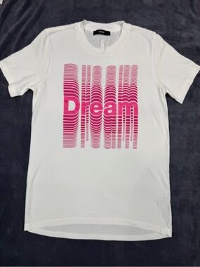Diesel White Tee with Pink Gradient "Dream" Graphic